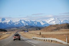 11A Approaching The Rocky Mountains From Trans Canada Highway With The Three Sisters On Right